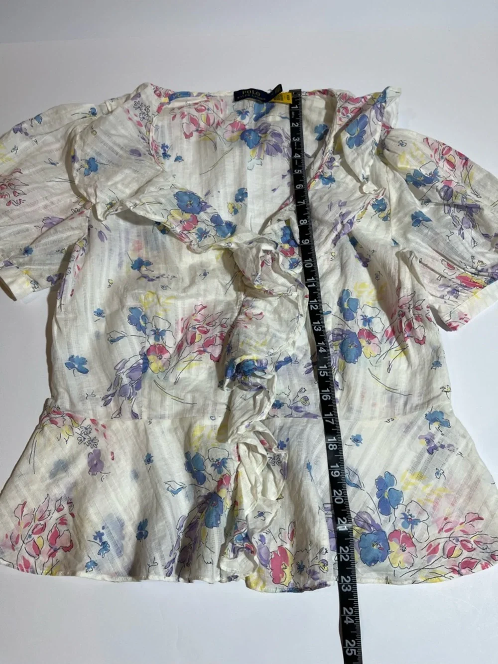 Polo Ralph Lauren Ryle Floral Print Ruffle Trim Blouse - Picture 6 of 11